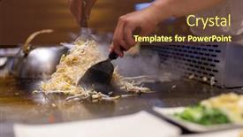  Presentation with grill - Slide deck with taiwanese-teppanyaki-restaurant-grill-bean background and a tawny brown colored foreground