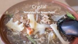  Presentation with noodle - Audience pleasing slide deck consisting of taiwanese-thickened-soup-noodle backdrop and a coral colored foreground