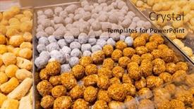  Presentation with dessert - Presentation design consisting of taiwanese-traditional-dessert-sesame-balls background and a  colored foreground