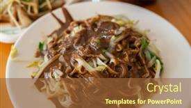  Presentation with sesame paste - Audience pleasing presentation theme consisting of taiwanese-traditional-food-of-sesame backdrop and a tawny brown colored foreground