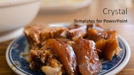  Presentation with soy sauce - Theme featuring taiwanese-traditional-snack-of-pork background and a coral colored foreground