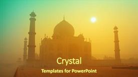  Presentation with taj mahal - Slide set having taj mahal at sunrise background and a tawny brown colored foreground