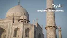  Presentation with taj mahal - Presentation theme featuring taj mahal from north-east background and a seafoam green colored foreground