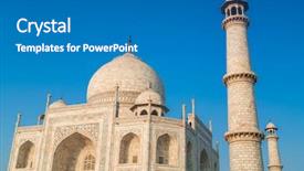  Presentation with taj mahal - Presentation design having taj mahal from north-east background and a teal colored foreground