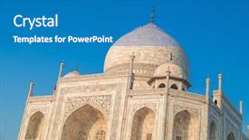  Presentation with taj mahal - Beautiful presentation theme featuring taj mahal from north-east backdrop and a teal colored foreground