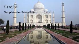  Presentation with taj mahal - Audience pleasing theme consisting of taj mahal in agra india backdrop and a light blue colored foreground