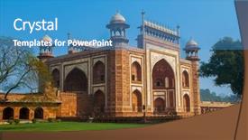  Presentation with agra - Colorful PPT theme enhanced with taj mahal in agra backdrop and a teal colored foreground