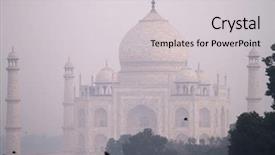  Presentation with taj mahal - Presentation design featuring taj mahal in early morning background and a light gray colored foreground