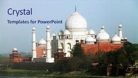  Presentation with taj mahal - Amazing theme having taj mahal in india agra backdrop and a light blue colored foreground
