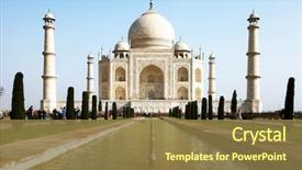  Presentation with taj mahal - Beautiful slide set featuring taj mahal in india agra backdrop and a tawny brown colored foreground