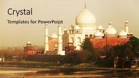  Presentation with taj mahal - PPT theme enhanced with taj mahal in india agra background and a lemonade colored foreground