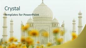  Presentation with agra - Theme consisting of taj mahal in india background and a  colored foreground