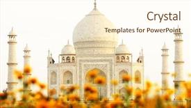  Presentation with agra - Audience pleasing PPT theme consisting of taj mahal in india backdrop and a cream colored foreground