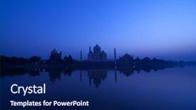  Presentation with agra - Beautiful PPT theme featuring taj mahal in twilight agra backdrop and a navy blue colored foreground