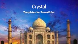  Presentation with taj mahal - Theme featuring taj mahal india sunset background and a royal blue colored foreground