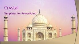  Presentation with taj mahal - Beautiful presentation featuring taj mahal india backdrop and a sky blue colored foreground
