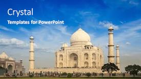  Presentation with taj mahal - Theme with taj-mahal-indian-symbol-india and a teal colored foreground