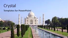  Presentation with taj mahal - Beautiful PPT theme featuring taj mahal mausoleum in agra backdrop and a light blue colored foreground
