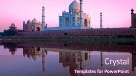  Presentation with taj mahal - Beautiful presentation theme featuring taj mahal palace in india backdrop and a wine colored foreground
