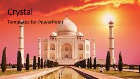  Presentation with taj mahal - PPT theme having taj mahal palace in india background and a red colored foreground
