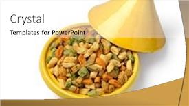  Presentation with cookies - PPT theme having tajine-with-colorful-miniature-shortbread background and a white colored foreground