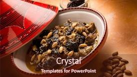  Presentation with almond - Audience pleasing PPT layouts consisting of tajine with meat plum almond backdrop and a tawny brown colored foreground