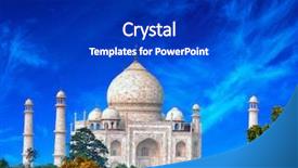  Presentation with taj mahal - Audience pleasing slide set consisting of tajmahal - taj mahal india backdrop and a royal blue colored foreground