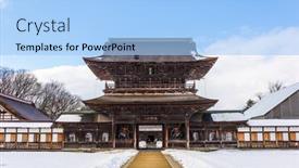  Presentation with mountain top - Colorful PPT layouts enhanced with takaoka-japan-at-zuiryuji-temple backdrop and a light blue colored foreground