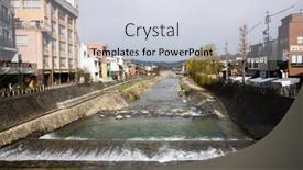  Presentation with japan streets - Theme consisting of takayama-japan-december-3-2014 background and a sky blue colored foreground