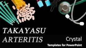  Presentation with disease - PPT theme consisting of takayasu-arteritis-text-on-medical background and a black colored foreground