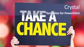  Presentation with last chance - Cool new slide deck with take a chance card backdrop and a ocean colored foreground