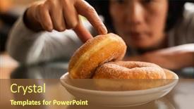  Presentation with take - Slide set with take-a-donut-by-woman background and a tawny brown colored foreground