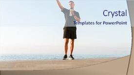  Presentation with airplane take off - Cool new slides with take a selfie with bottle backdrop and a sky blue colored foreground