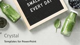  Presentation with healthy eating - Theme consisting of take-a-small-step background and a light gray colored foreground