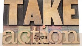  Presentation with motivation - Colorful presentation theme enhanced with take action - motivation concept - isolated backdrop and a coral colored foreground