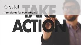  Presentation with take - Presentation theme having take action background and a light gray colored foreground