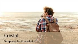  Presentation with special education young adult man - Amazing slide set having take aim - back view of african young backdrop and a  colored foreground