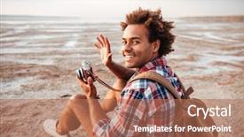  Presentation with old wite man and his music - Cool new slide set with take aim - cheerful african young man backdrop and a  colored foreground