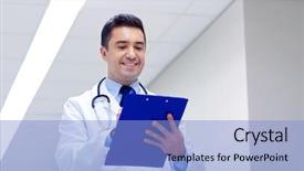  Presentation with health care - Slide deck with take along - clinic people health care background and a  colored foreground