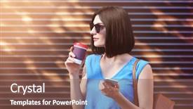  Presentation with swimming beautiful girl swims underwater - Colorful theme enhanced with take away - young beautiful girl outdoors backdrop and a violet colored foreground