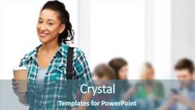  Presentation with education technology - Colorful slides enhanced with take away coffee cup backdrop and a ocean colored foreground