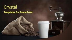  Presentation with coding coffee - Presentation design with take-away-coffee-with-coffee background and a wine colored foreground