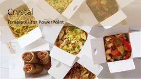  Presentation with chicken curry - Presentation design with take-away-food-concept-spring background and a yellow colored foreground