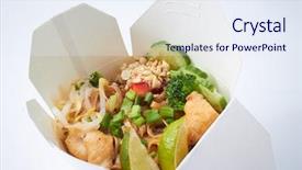  Presentation with noodles - Colorful slides enhanced with take away noodles backdrop and a sky blue colored foreground