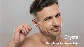  Presentation with bud - Beautiful presentation design featuring take care of his ear backdrop and a coral colored foreground