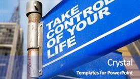  Presentation with life journey road map - PPT theme enhanced with take control of your life background and a  colored foreground