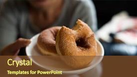  Presentation with take - Presentation design with woman's hand in house background and a tawny brown colored foreground