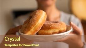  Presentation with take - Colorful presentation enhanced with woman's hand in house backdrop and a  colored foreground