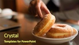  Presentation with take - Presentation featuring woman's hand in house background and a  colored foreground