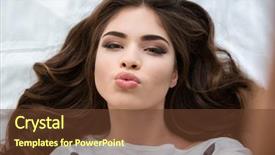  Presentation with young woman diagnosis of sti - Colorful presentation design enhanced with take home message - amusing charming young woman taking backdrop and a tawny brown colored foreground